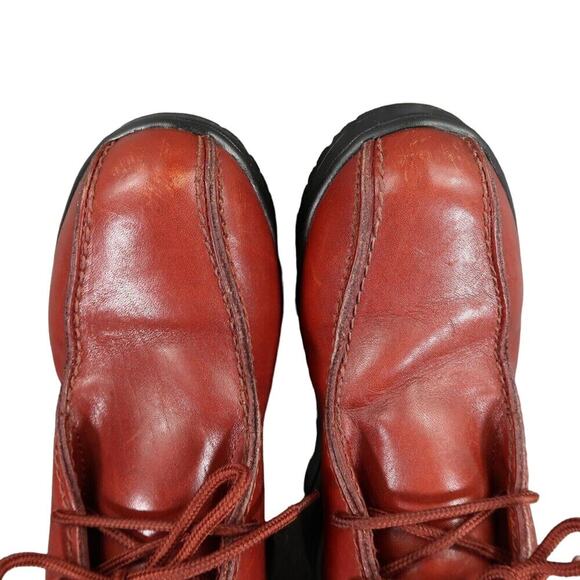SAO Shoes Mens 9 Boots Leather Vintage Stacy Adams Red Chukka Chunky Retro Ankle - Picture 9 of 14